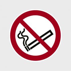 Niet roken sticker -  10cm ⌀ | UV - en Waterproof | Verboden te roken sticker |